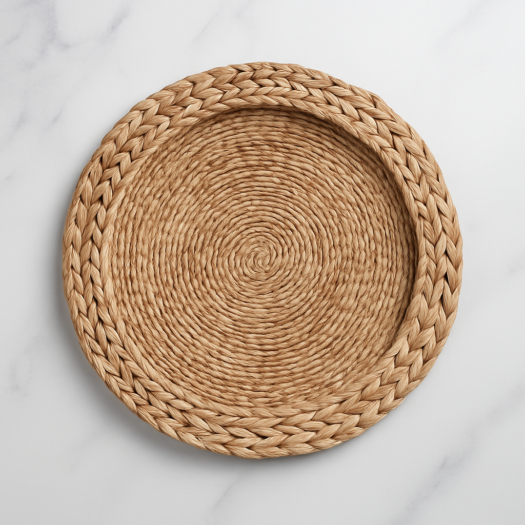 Agrega un toque distintivo con nuestros porta platos decorativos en alquiler en Managua. Desde fibras naturales hasta diseños metálicos y cristalinos, ideales para mesas con estilo único y sofisticado.